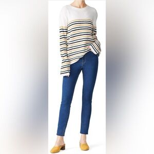 A.L.C. Meryl white Striped Wool Blend Pullover Sweater small $325